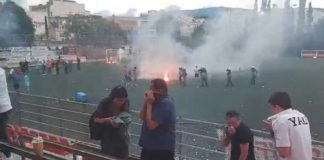 Μπαράζ ανόδου στην SL2: Σοβαρά επεισόδια στο Ρουφ – Φωτοβολίδες, φωτιά και χημικά (video)