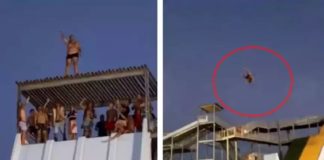 Απίστευτο ΒΙΝΤΕΟ: Εκτοξεύτηκε από νεροτσουλήθρα και "έσκασε" από τα 9 μέτρα