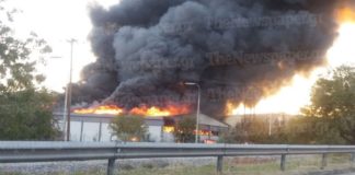 Μεγάλη φωτιά στην Α' ΒΙΠΕ Βόλου – Στις φλόγες γνωστή επιχείρηση (vids, pics)