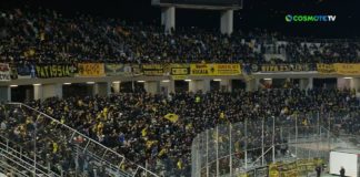 ΒΙΝΤΕΟ: Δυναμική και μαζική η παρουσία των φίλων της ΑΕΚ στο Πανθεσσαλικό