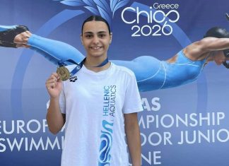 🥇Χρυσή η Τσαλούχου της Νίκης στο Πανευρωπαϊκό τεχνικής κολύμβησης στη Χίο
